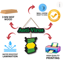 Anti Virus Wooden Wall Hanging