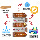 "Welcome to Our" wooden wall hanging