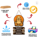 Happiness Attracts Abundance Wooden Wall Hanging