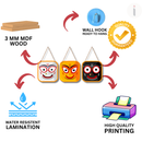 Jagannath, Balabhadra, Subhadra Face Wooden Wall Hanging