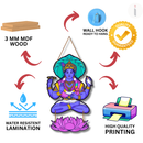 Louts Vishnu Wooden Wall Hanging