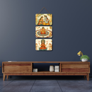 Radha Krishna, Ganesha, Laxmi Mata Wooden Wall Hanging