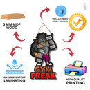 Gym Freak Cartoon Wooden Wall Hanging