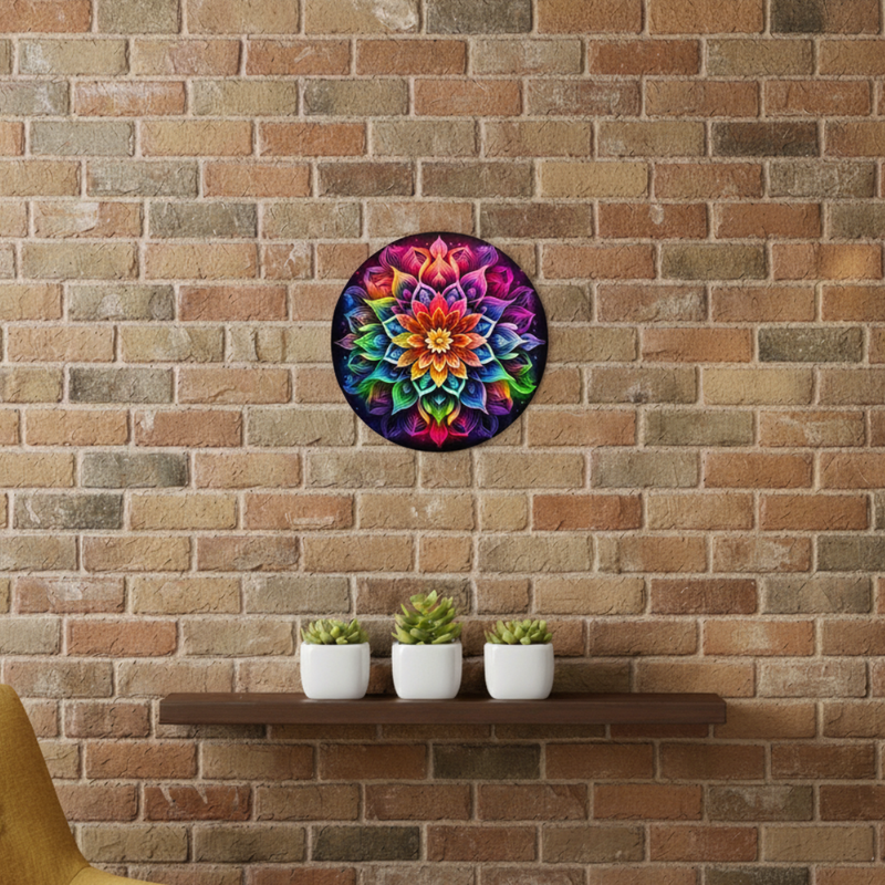 Cosmic Bloom Rainbow Mandala Wall Decor