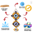 Blue Eye Evil Eye Wooden Wall Hanging