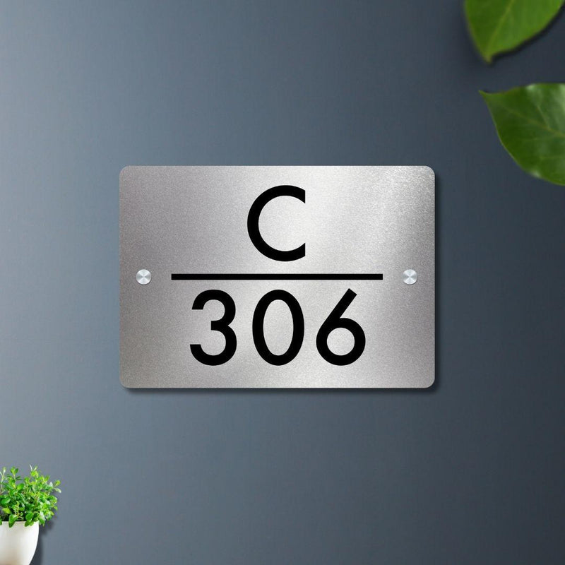 Futura (Silver) - Contemporary House Number/Name Sign