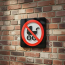 No Strollers - Layered 3D Prohibition Sign
