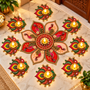 Royal Peacock Feather Rangoli Set