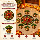 Shubh Swastik Floral MDF Rangoli