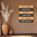 "Be Positive, Dream Big, Be Kind, Work Hard, Stay Humble, Keep Smiling" Wall Hanging - ICraft asia