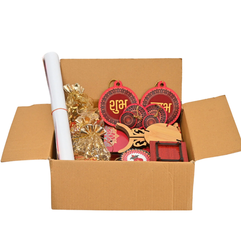 Diwali Decorations All-in-One Kit – 9 Pooja Decor Items