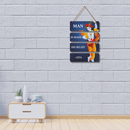 Man is made by his belie Shri Krishna wooden wall hanging