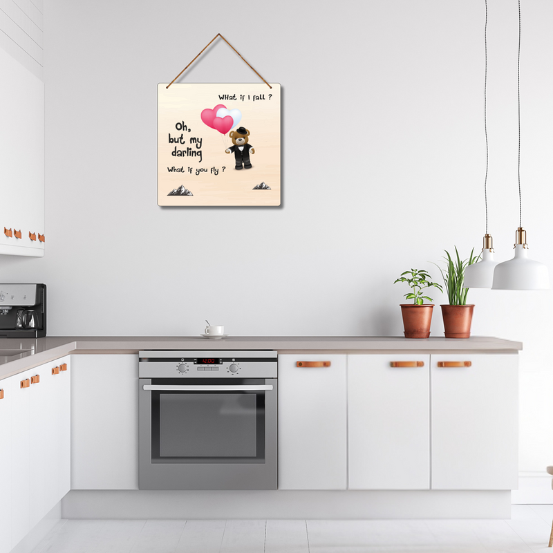 "What if I fall oh, but my darling what if you fly"   Wall Hanging