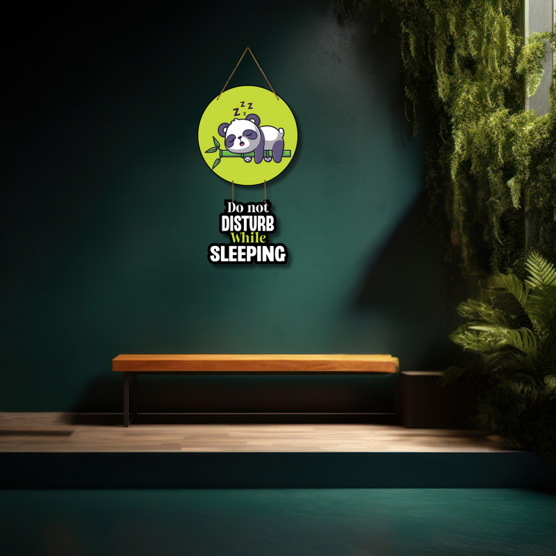 “Do Not Disturb While Sleeping” Panda Wall Hanging