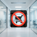 No Trolleys Beyond This Point - Layered 3D Prohibition Sign
