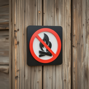No Open Flames - Layered 3D Prohibition Sign