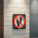No Shoes Allowed - Layered 3D Prohibition Sign