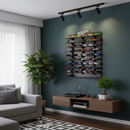 Black Wooden Organizer with 60 Slots for Diecast Car Collection