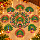 Peacock Floral Mandala Rangoli