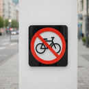 No Cycling Allowed - Layered 3D Prohibition Sign
