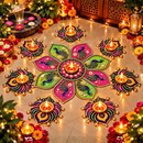 Royal Peacock Rangoli Diya