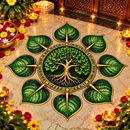 Tree of Life Rangoli Diya Set