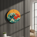 Great Wave Birch Clock
