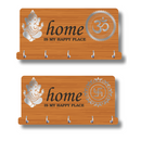 Wooden Ganesh & Om/Swastik Key Holder - ICraft asia