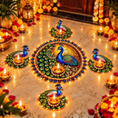 Peacock Mandala Diya