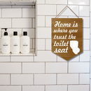 "Trust Toilet" wooden wall hanging - ICraft asia