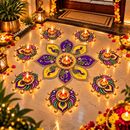 Premium Peacock Rangoli Diya