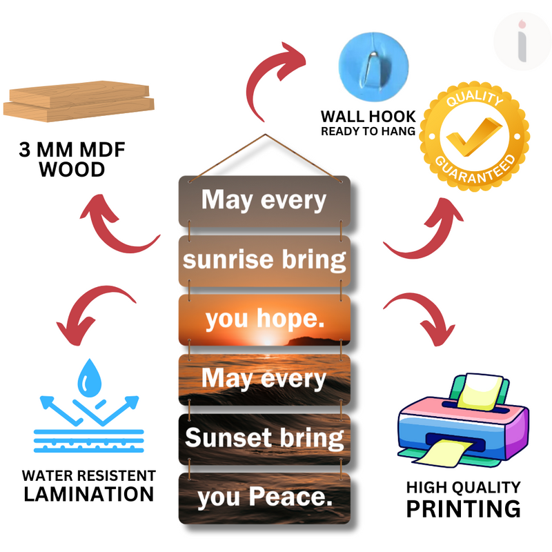 Sunrise & Sunset Inspirational Wall Hanging