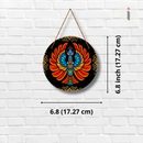 Madhubani Peacock Art Wooden Wall Hanging