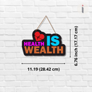 Health Is Wealth Wooden Wall Hanging