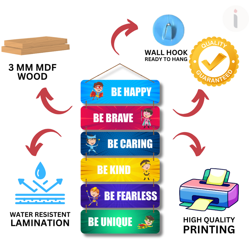 Superhero Motivational Kids Wall Hanging