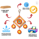 Om, Swastika, Har Har Mahadev Wooden Latakan Hanging