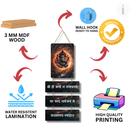 Om Shreem Hreem Kleem Gam Ganapataye Wooden Wall Hanging