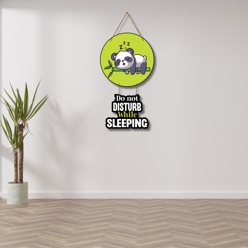 “Do Not Disturb While Sleeping” Panda Wall Hanging