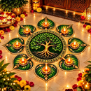 Tree of Life Rangoli Diya Set