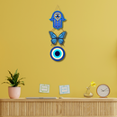 Wooden Blue Butterfly Evil Eye wall hanging - ICraft asia
