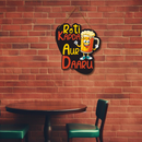 Roti Kapda Aur Daaru Wooden Wall Hanging