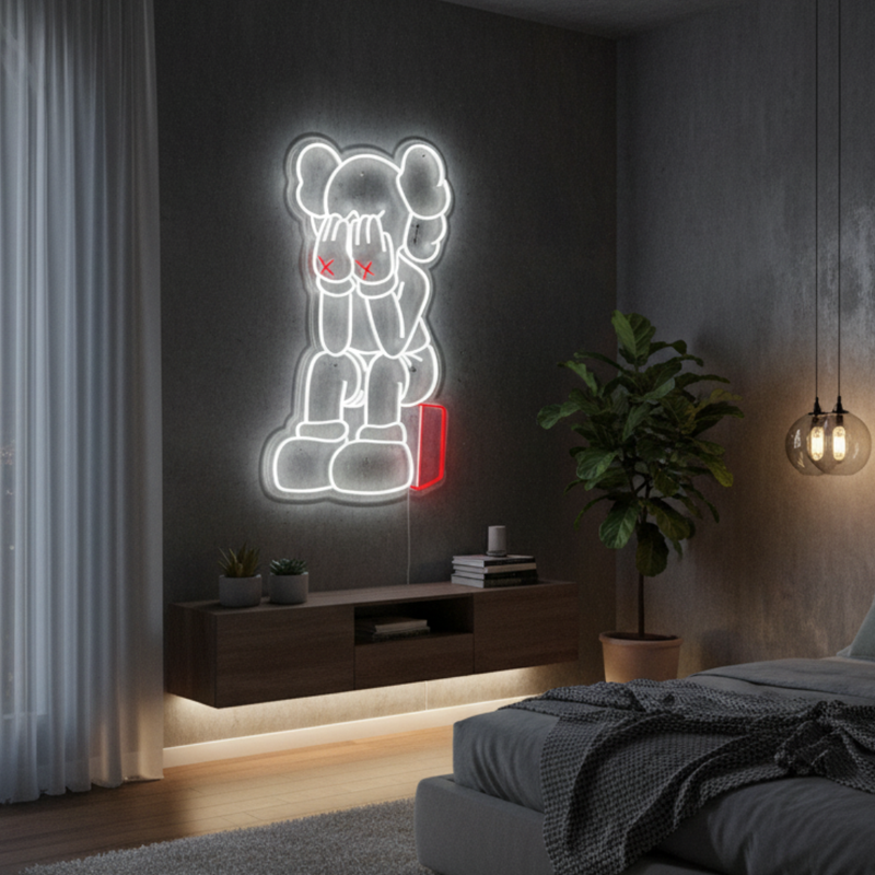 Crying Kaws Neon Sign
