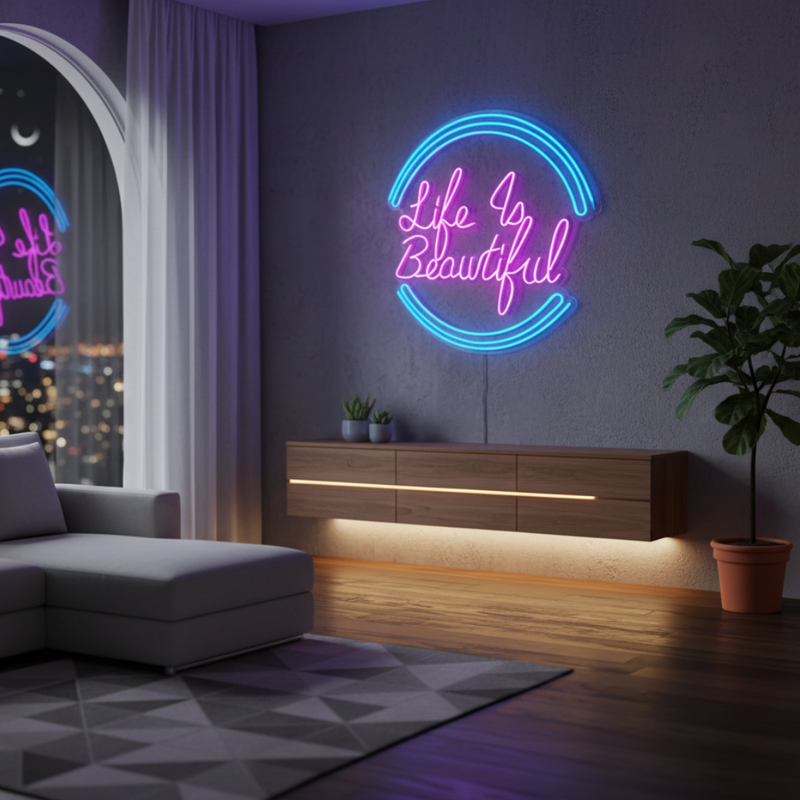 Life Is Beautiful Neon Sign