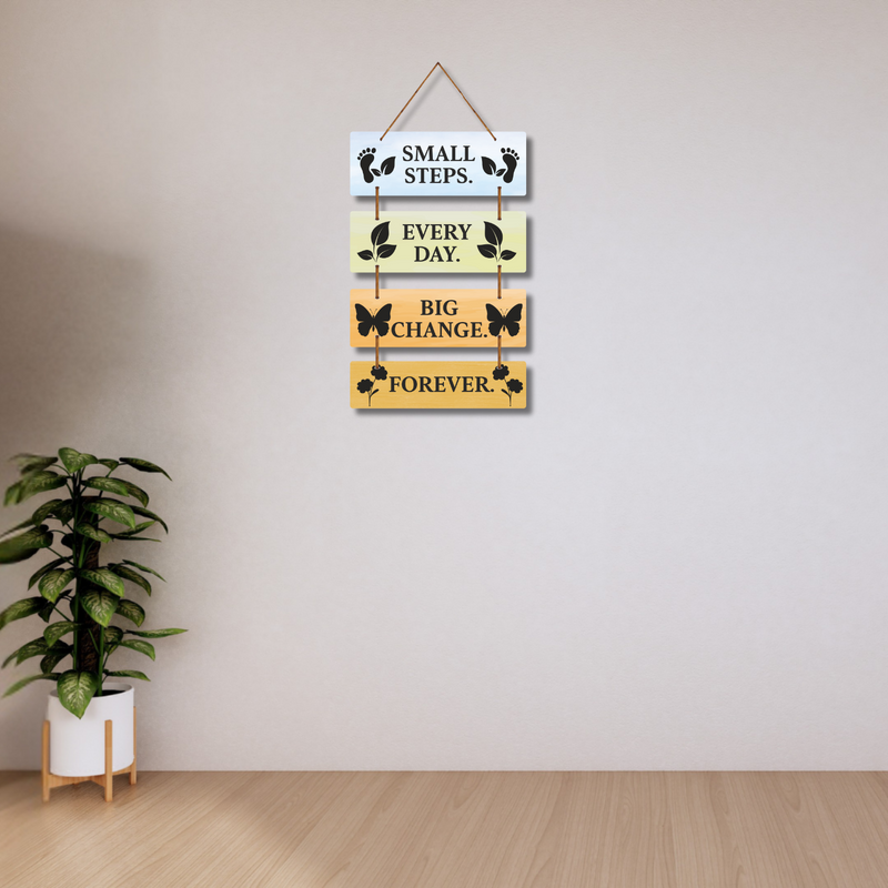 Small Steps Every Day Motivational Wooden Wall Hanging