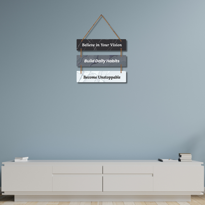 Believe, Build & Become – Motivational Wall Hanging
