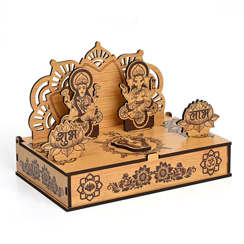 Portable Wooden Mini Mandir