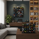Black Wooden Organizer with 60 Slots for Diecast Car Collection