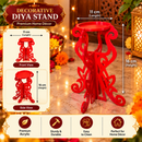 Red Acrylic Diya Stand