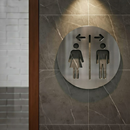 Restroom Sign with Directions