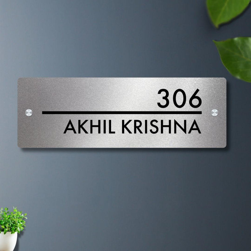 Futura (Silver) - Contemporary House Number/Name Sign